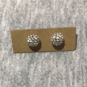Gold and Swarovski stud earrings